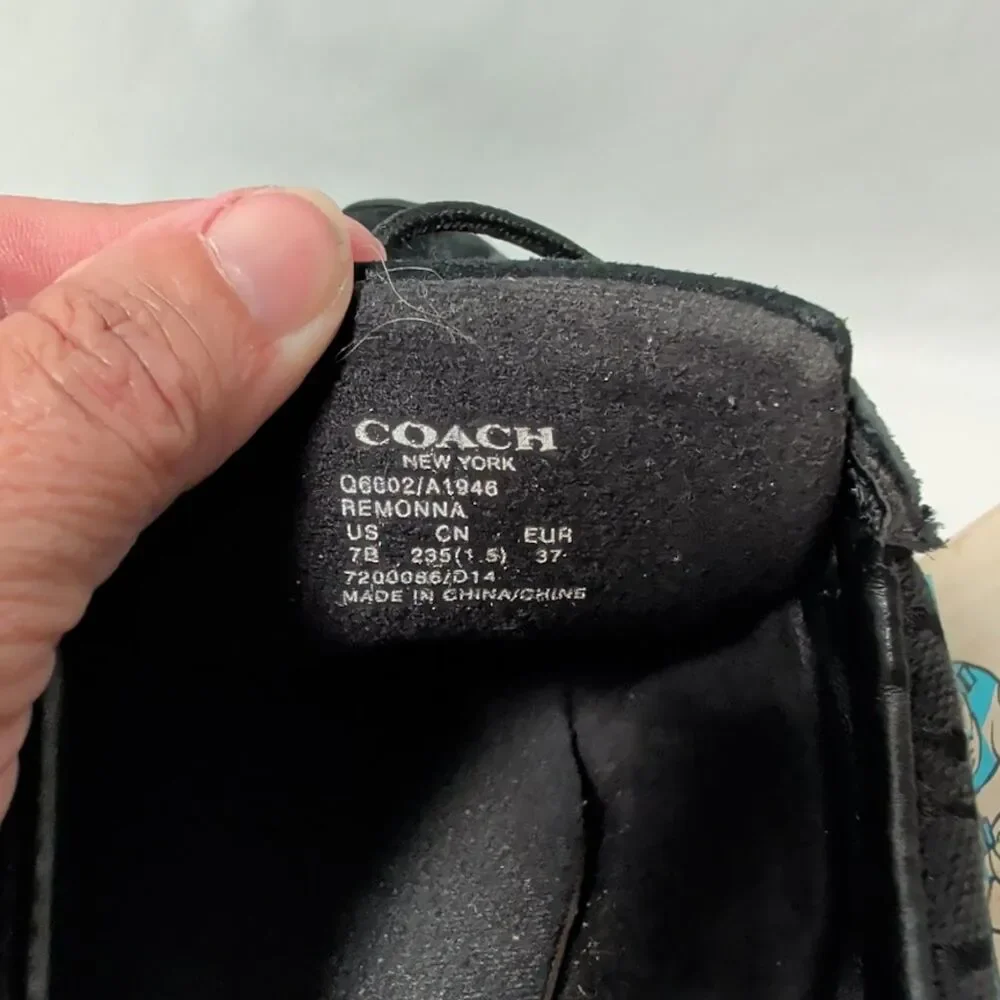 Coach Remonna Black Signature Jacquard Sneakers Women's 7 A1946